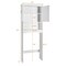 Over Toilet Storage Rack White 2-Door Cabinet Adjustable Shelf Bathroom